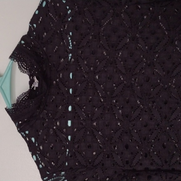 Free People Intimately Black Lace Gothic Victorian Bohemian Top size Small - Picture 3 of 13